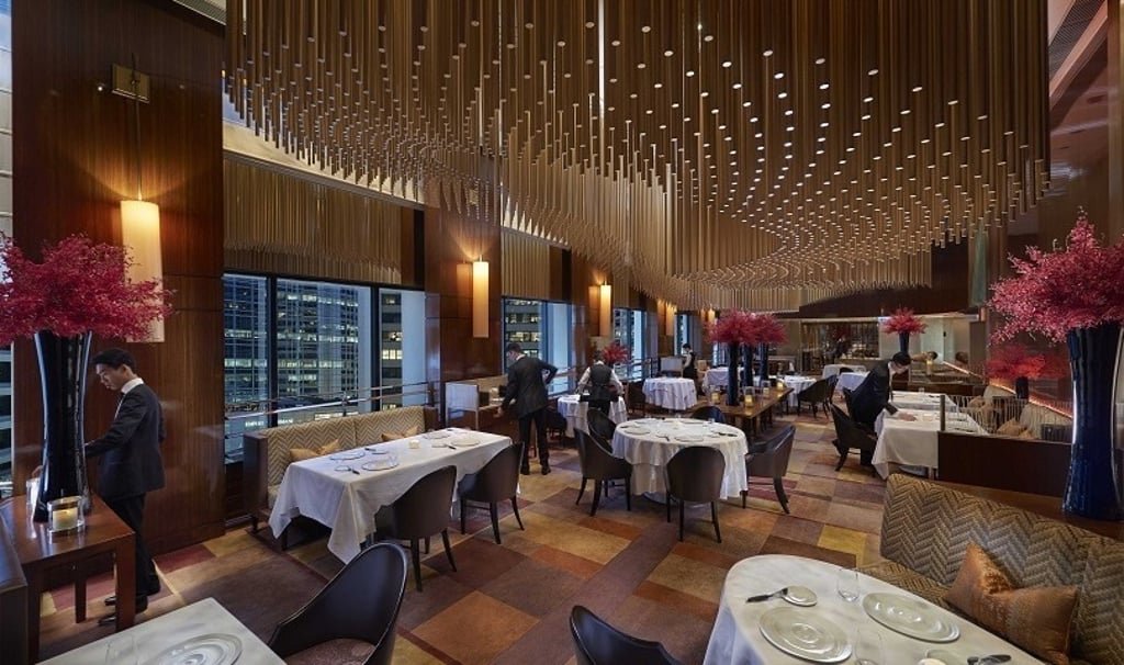 Amber restaurant interior in Hong Kong