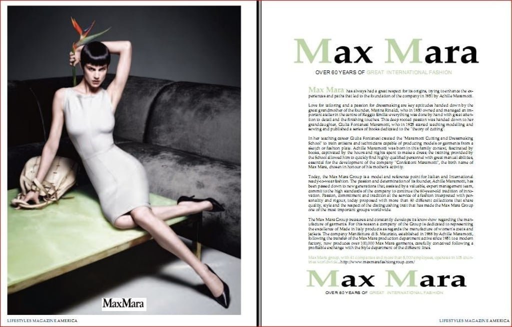 Max Mara fashion editorial with two models