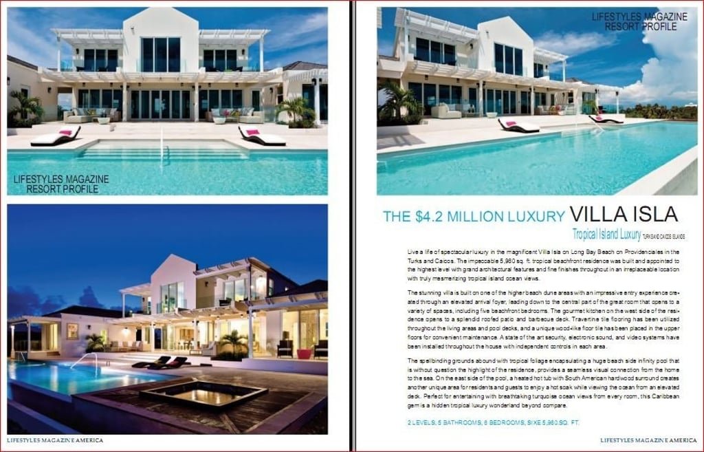 Luxury tropical villa with pool in Turks and Caicos
